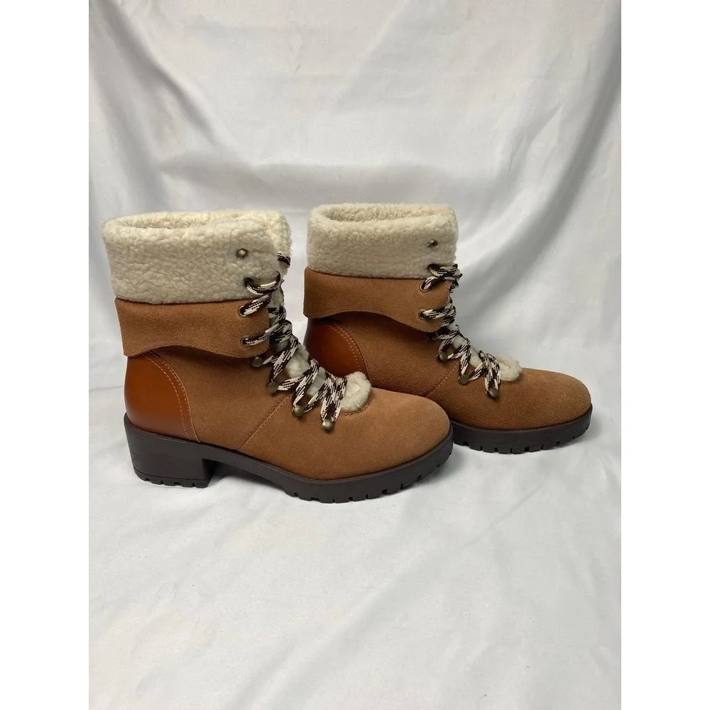 Skechers Brown Suede Lace Up‎ Hiking Snow Boots 8.5 - Picture 10 of 11